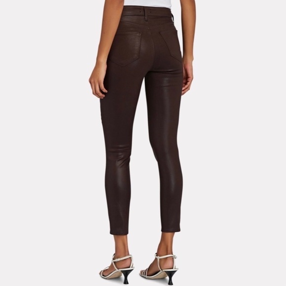 L'AGENCE Margot Skinny High Rise Jeans, Cocoa Coated - Picture 5 of 10